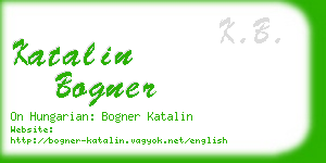 katalin bogner business card